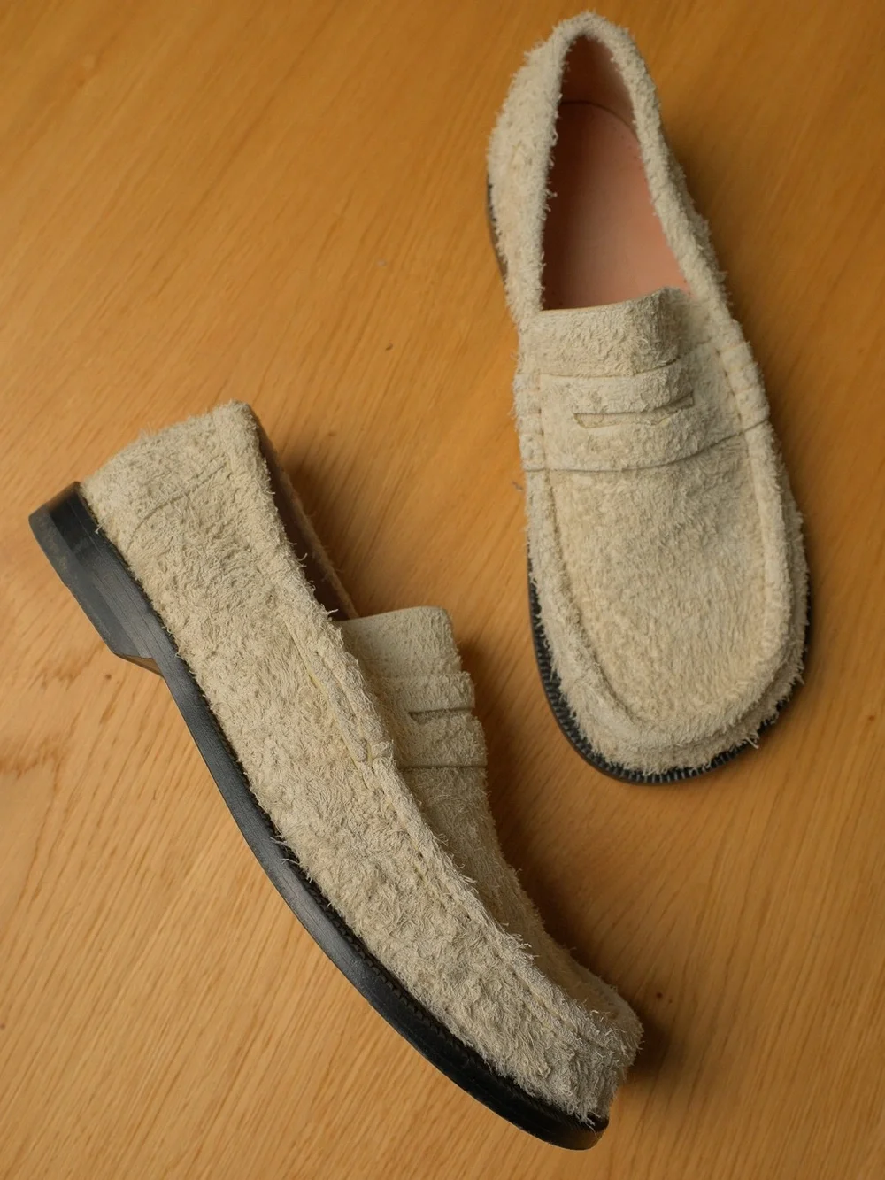 Loewe Campo Brushed Suede Loafers Canvas Soft White Women’s sz 39